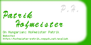 patrik hofmeister business card